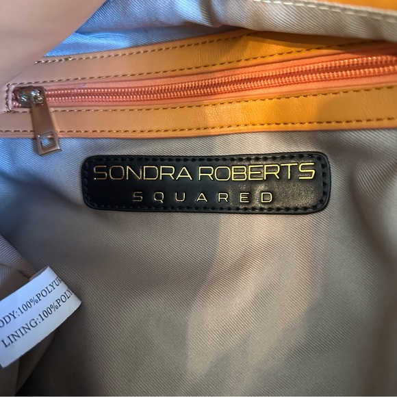 Sondra Roberts squared orange soft vegan leather hobo bag - Picture 8 of 8